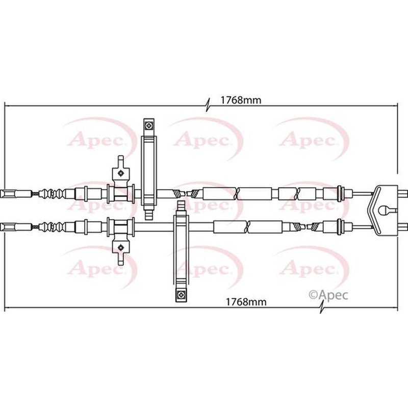 Apec Handbrake Cable Left Rear CAB1146