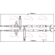 Apec Handbrake Cable Left Rear CAB1146
