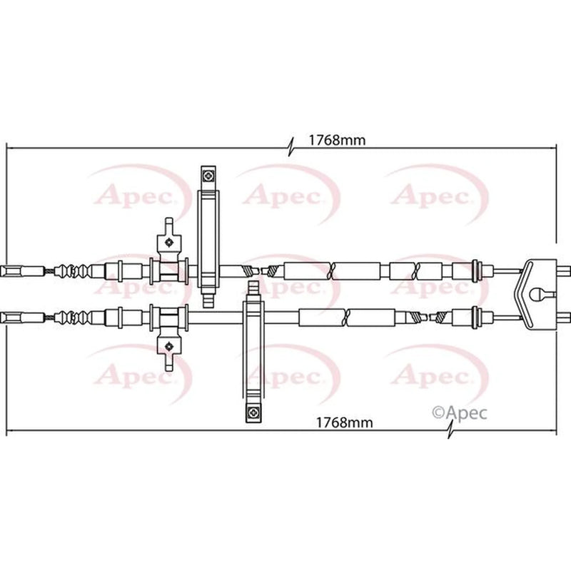 Apec Handbrake Cable Left Rear CAB1146
