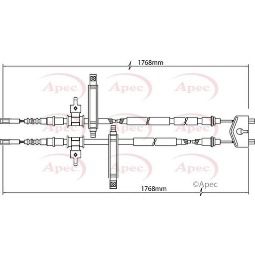 Apec Handbrake Cable Left Rear CAB1146