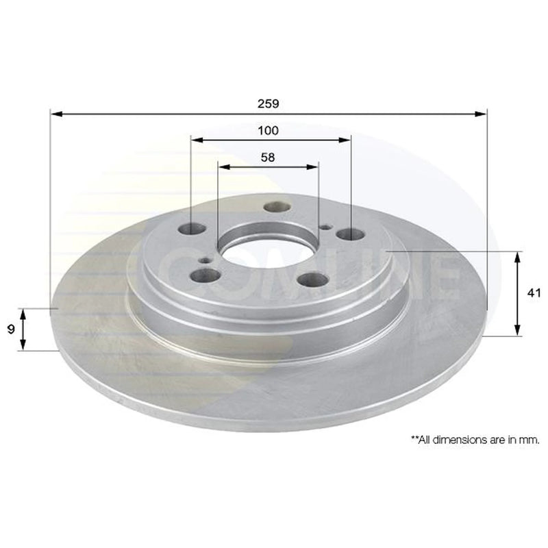 Comline 2 x Solid Rear Brake Discs ADC01156