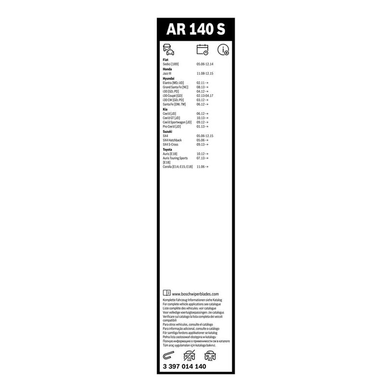 Bosch Aerotwin Front Wiper Blade Set 650mm + 340mm — AR140S