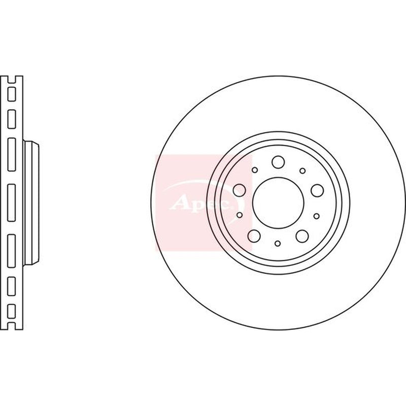 Apec 2 x Vented Front Brake Discs DSK2424