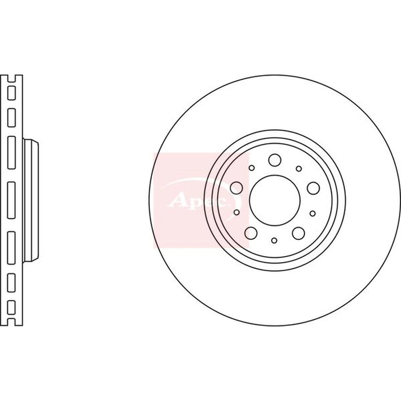 Apec 2 x Vented Front Brake Discs DSK2424