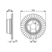 Bosch 2 x Vented Rear Brake Discs 0 986 479 350