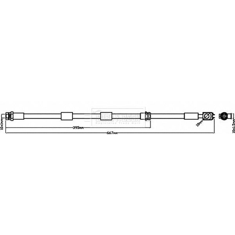 Borg & Beck Brake Hydraulic Hose Line Front Left BBH8380