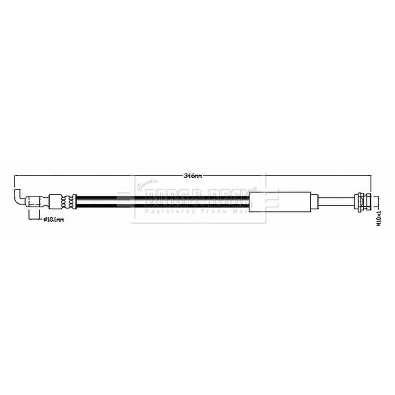 Borg & Beck Brake Hydraulic Hose Line Rear Left BBH8806