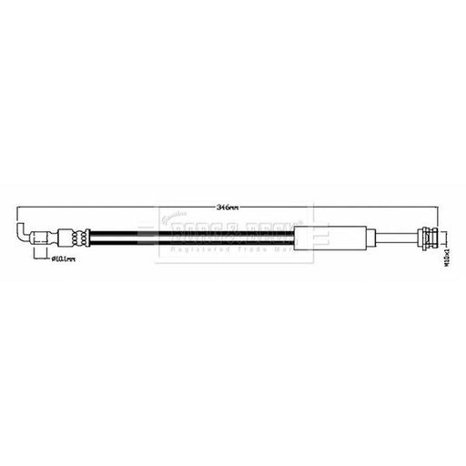 Borg & Beck Brake Hydraulic Hose Line Rear Left BBH8806