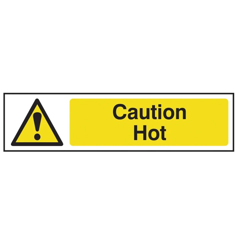 Scan Caution Hot - PVC Sign 200 x 50mm - 5115