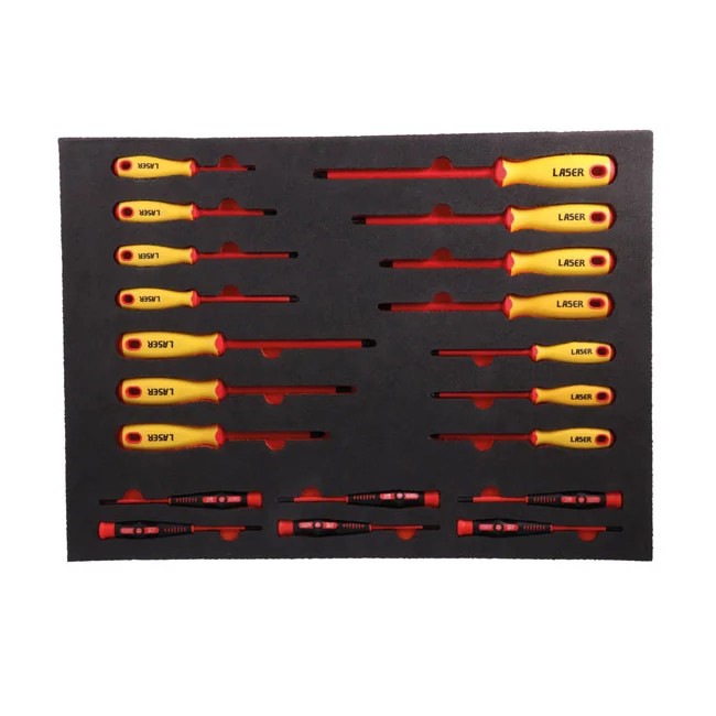 Laser Tools Insulated Screwdrivers in Foam Inlay - PL