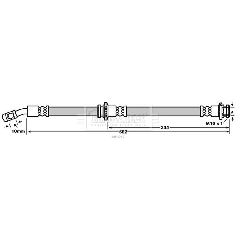 Borg & Beck Brake Hydraulic Hose Line Front Left BBH7712