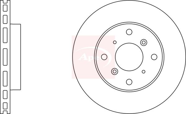 Apec 2 x Brake Disc Set Vented