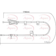 Apec Handbrake Cable Right Rear CAB1322