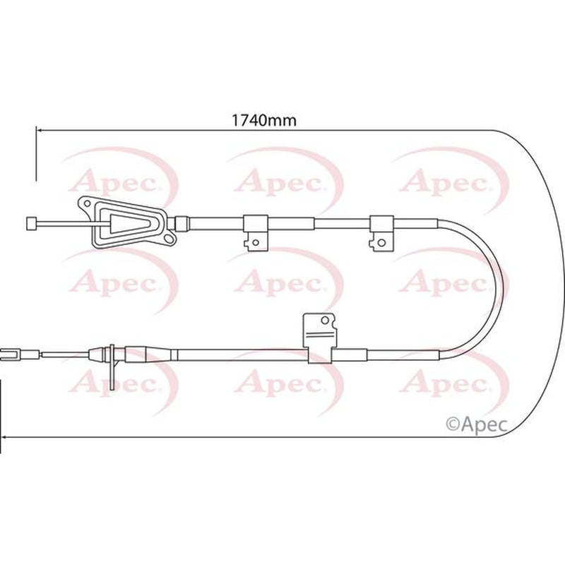 Apec Handbrake Cable Right Rear CAB1322