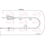 Apec Handbrake Cable Right Rear CAB1322
