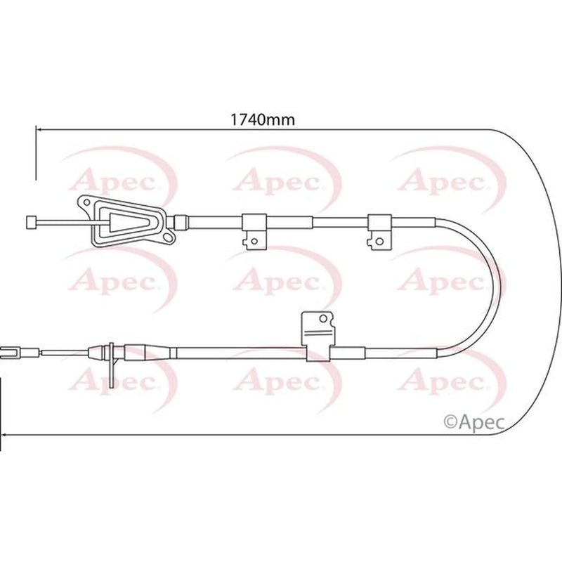 Apec Handbrake Cable Right Rear CAB1322