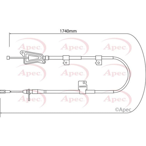 Apec Handbrake Cable Right Rear CAB1322