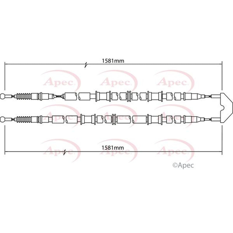 Apec Handbrake Cable Left Rear CAB1456