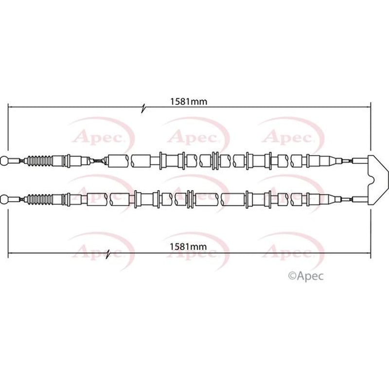 Apec Handbrake Cable Left Rear CAB1456