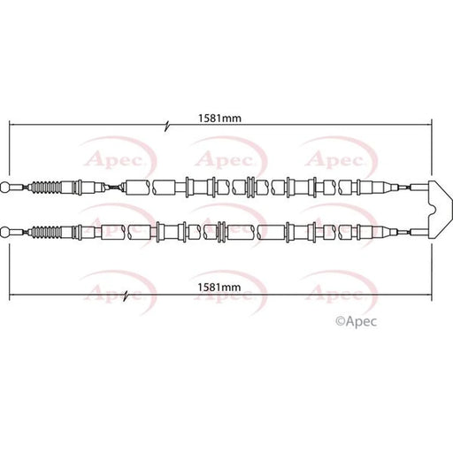 Apec Handbrake Cable Left Rear CAB1456