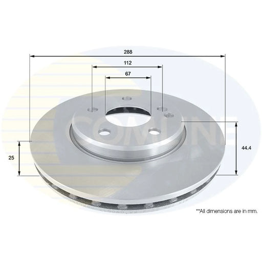 Comline 2 x Internally Vented Front Brake Discs ADC1641V