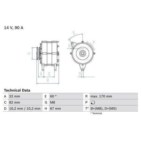 Bosch Reman Alternator 3666 0986036660 Bosch  - Town Parts