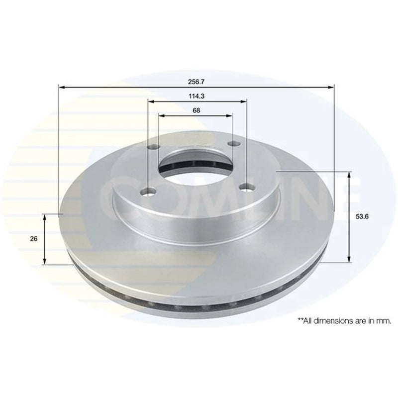Comline 2 x Internally Vented Front Brake Discs ADC0289V