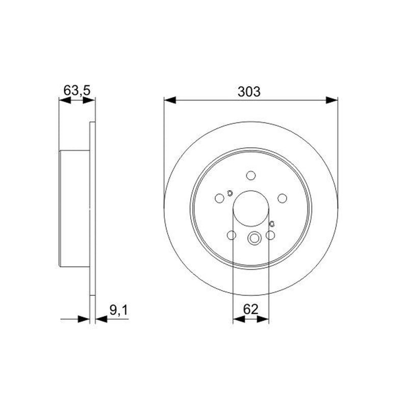 Bosch 2 x Solid Rear Brake Discs 0 986 479 338