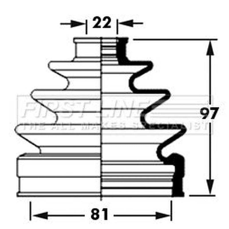 First Line Drive Shaft Bellow Kit Front Left FCB2380