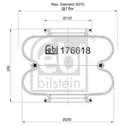 Febi Air Suspension Bellow 250mm 176618