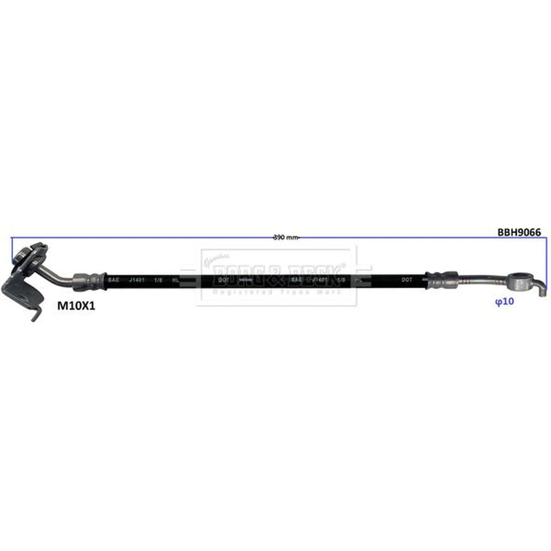 Borg & Beck Brake Hydraulic Hose Line Rear Right BBH9066