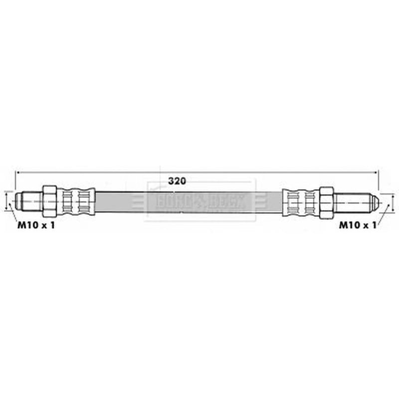 Borg & Beck Brake Hydraulic Hose Line Front Left BBH6512