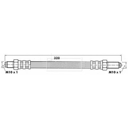 Borg & Beck Brake Hydraulic Hose Line Front Left BBH6512