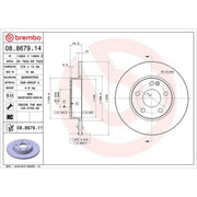 Brembo 2 x Solid Front Brake Discs 08.8679.11
