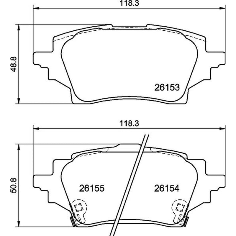 Brembo 4 x Rear Brake Pad Set P83178