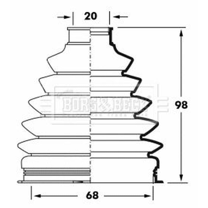 Borg & Beck Drive Shaft Bellow Kit Front Left Thermoplast BCB6052