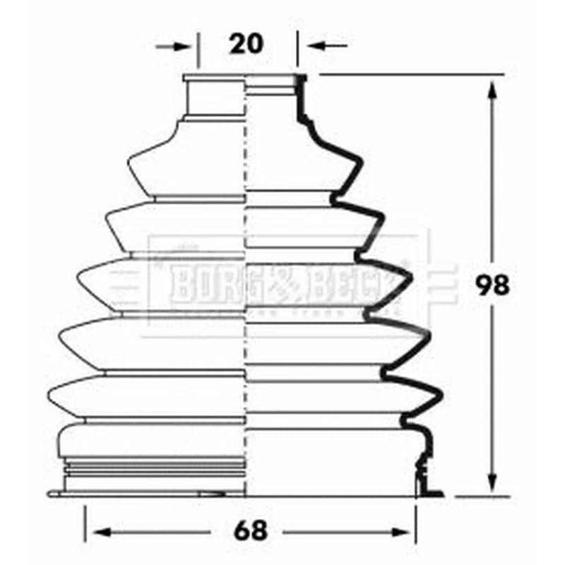Borg & Beck Drive Shaft Bellow Kit Front Left Thermoplast BCB6052