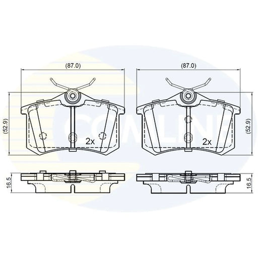 Comline 4 x Rear Brake Pad Set CBP03653
