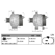 Denso Car Alternator 12V DAN1104