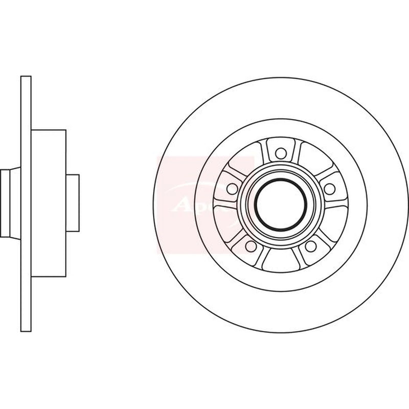 Apec 2 x Solid Rear Brake Discs DSK2824