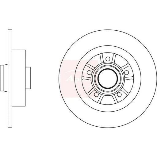 Apec 2 x Solid Rear Brake Discs DSK2824