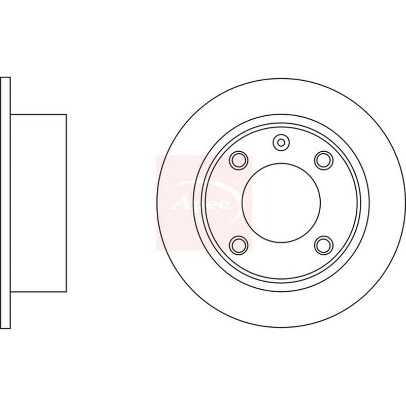 Apec 2 x Solid Rear Brake Discs DSK171