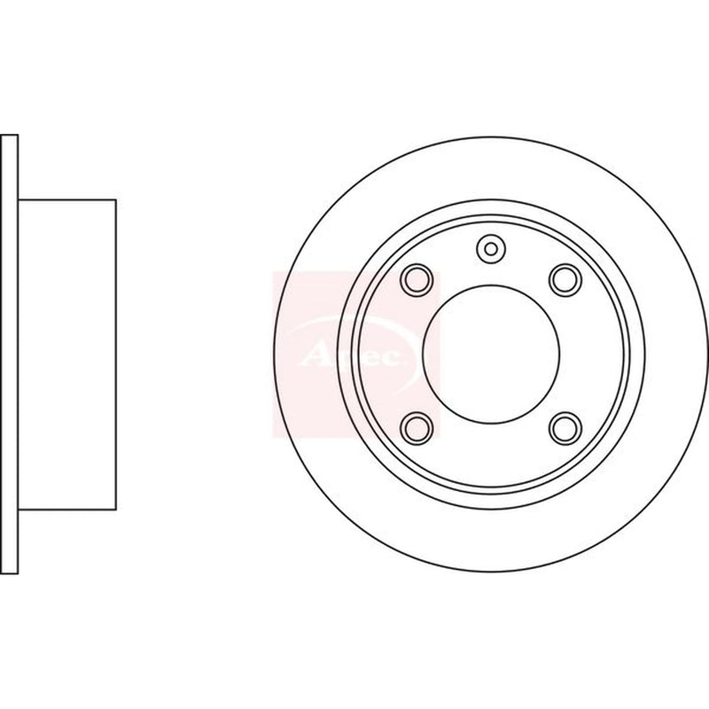 Apec 2 x Solid Rear Brake Discs DSK171