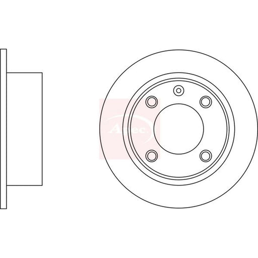 Apec 2 x Solid Rear Brake Discs DSK171