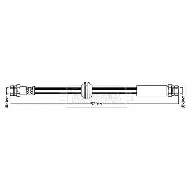 Borg & Beck Brake Hydraulic Hose Line Rear Left BBH7266