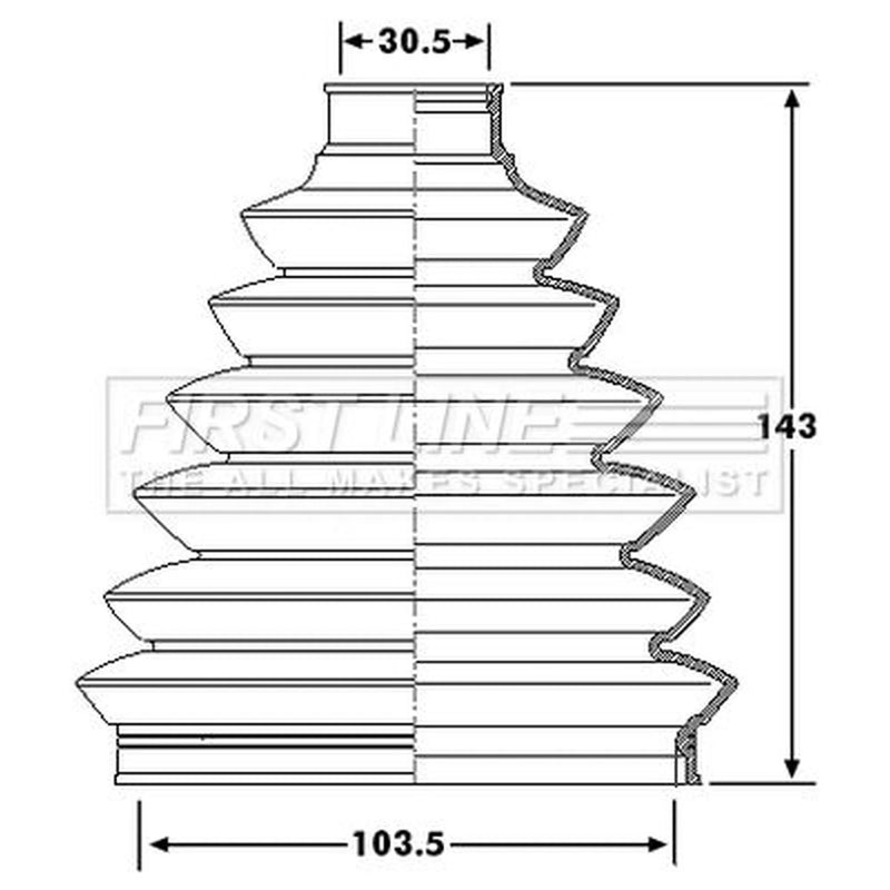 First Line Drive Shaft Bellow Kit Front Left Thermoplast FCB6181
