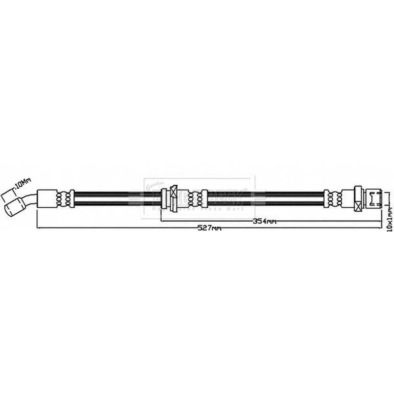 Borg & Beck Brake Hydraulic Hose Line Rear Left BBH8599
