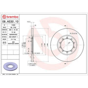 Brembo 2 x Solid Rear Brake Discs 08.A530.10