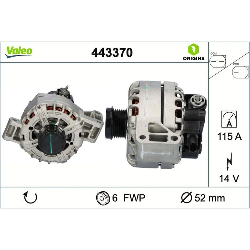 Valeo Car Alternator 12V 443370