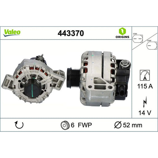 Valeo Car Alternator 12V 443370